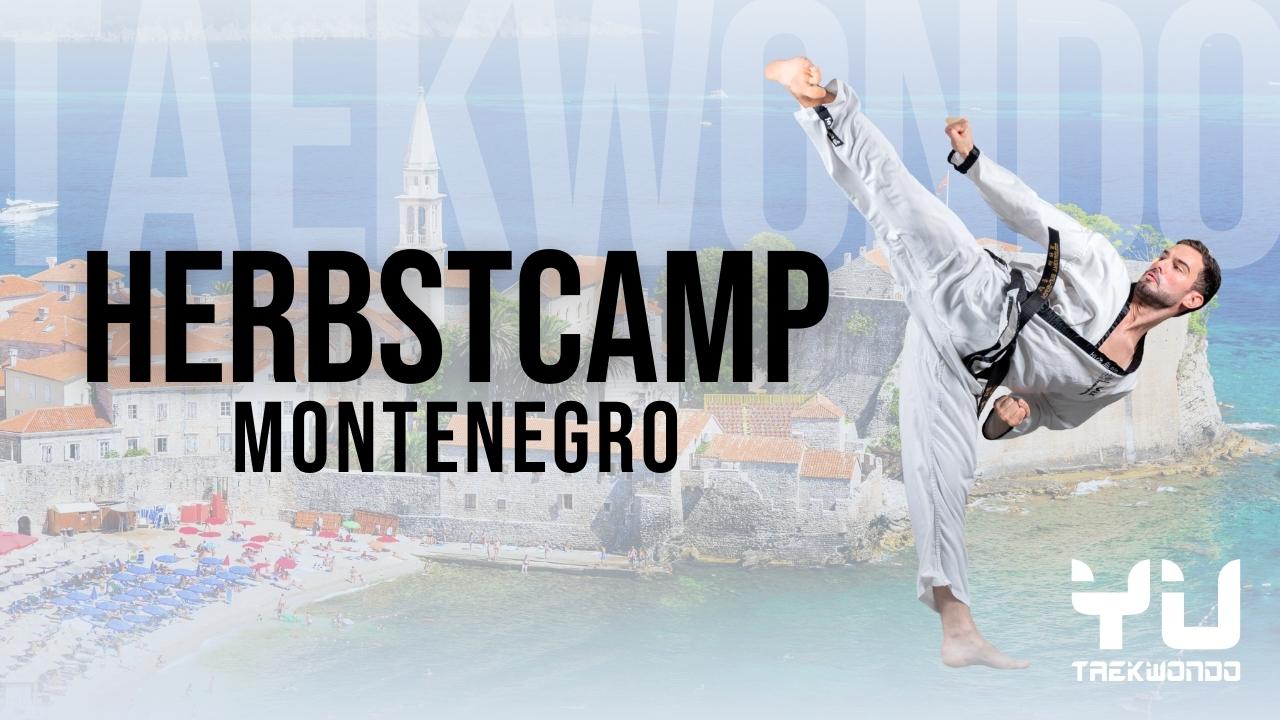 Taekwondo Herbstcamp: Ein Schwarzgurt der einen extravangten Taekwondo kick ausübt